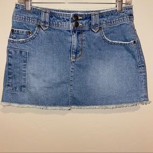 So Real So Right Denim Raw Hem Mini Skirt